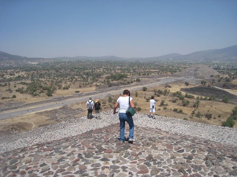 Mexico Pyramids - Mexico City 2009 0480.jpg - A trip to the Teotihuacan area of Mexico to visit the pyramids. A vast complex and a great climb to the top. This was followed by lunch in a cave, then a visit to the historical center of Mexico City. March 2009.